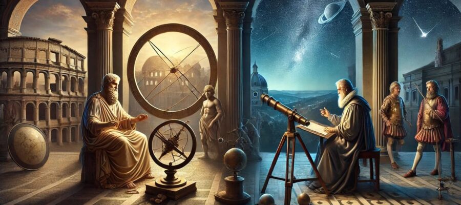 Historische Darstellung der Astronomie-Geschichte von Ptolemäus zu Galileo