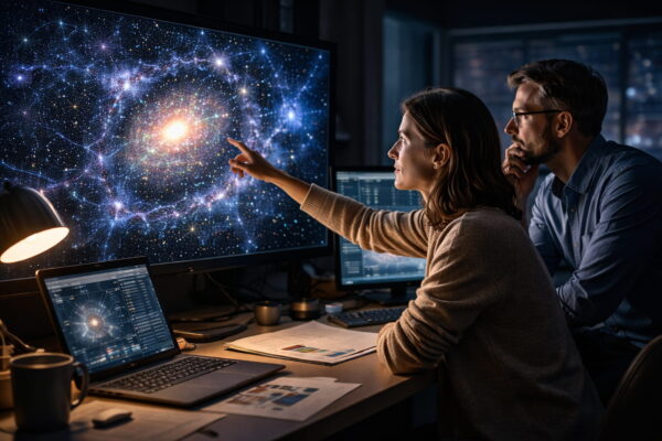 Dunkle Materie und Dunkle Energie im Universum Forschende analysieren Galaxiendaten zur Dunklen Materie als Teil der Entdeckungen der Astronomie