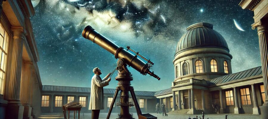 Darstellung der Entdeckung der Milchstraße als eigenständige Galaxie