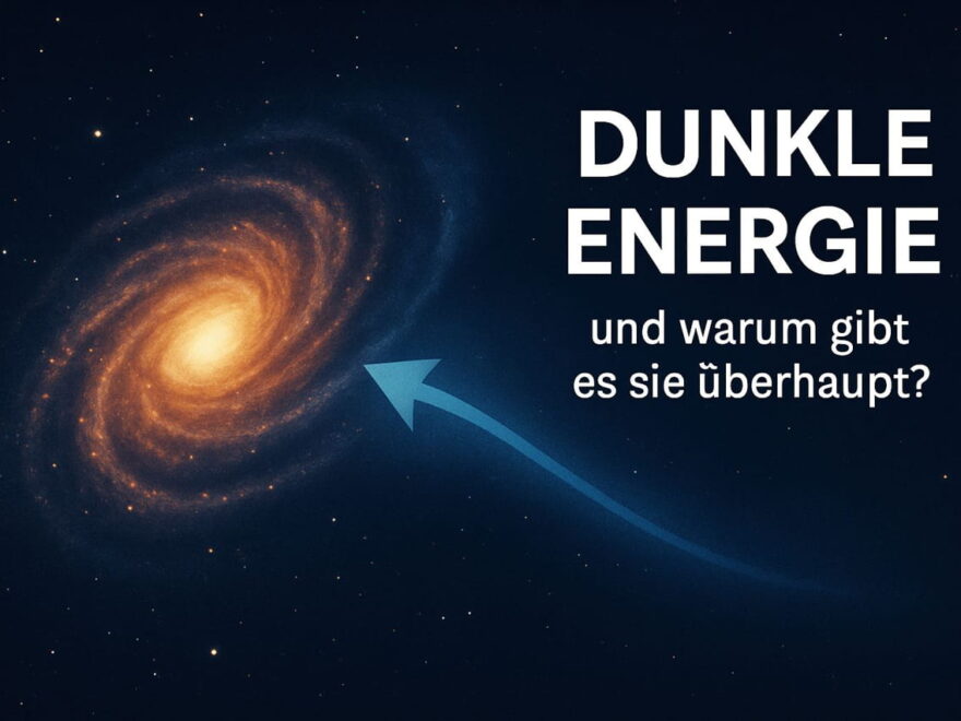 Die geheimnisvolle Dunkle Energie: Was wir bisher wissen 1 Spiralgalaxie mit Pfeil als Symbol für Dunkle Energie