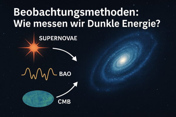 Beobachtungsmethoden zur Messung von Dunkler Energie Illustration zur Messung Dunkler Energie mit Supernovae, BAO und CMB